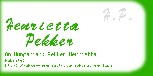 henrietta pekker business card